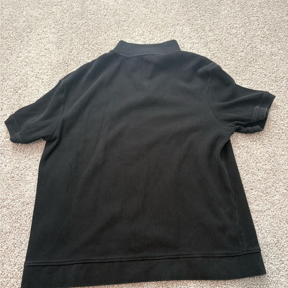 Zara Black and Cream Ribbed Polo Tops - Picture 9 of 11